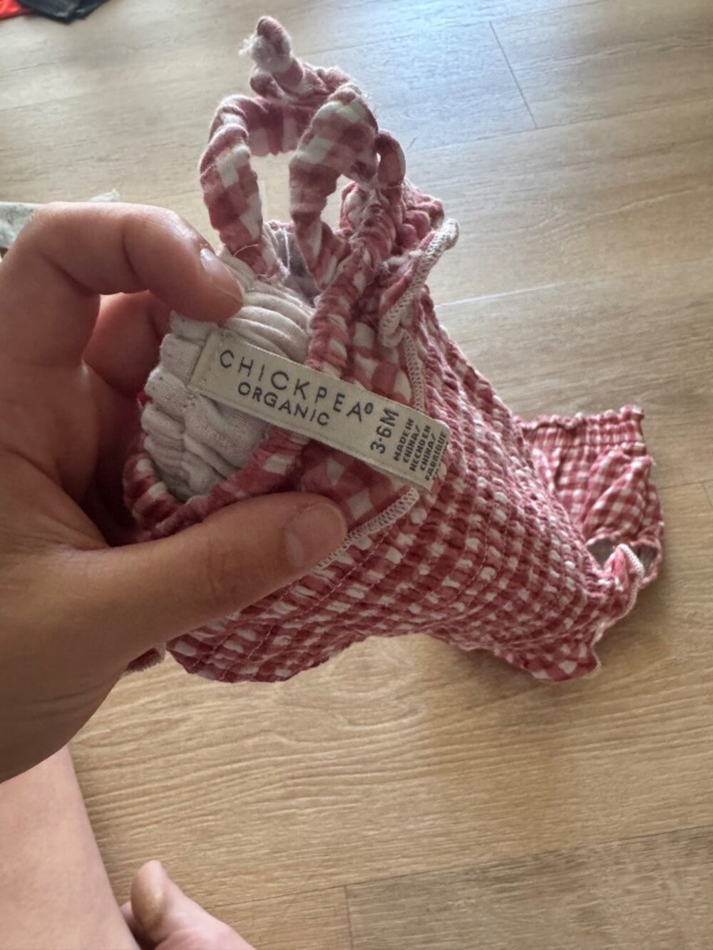 Chickpea Organic Baby Girl Gingham Smocked Top & Bloomers Set 3-6 Months - Picture 3 of 3